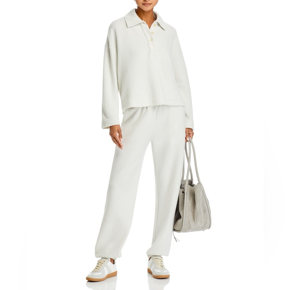 LESET Teddy French Terry Pullover + Sweatpants Set | Light Heather Grey